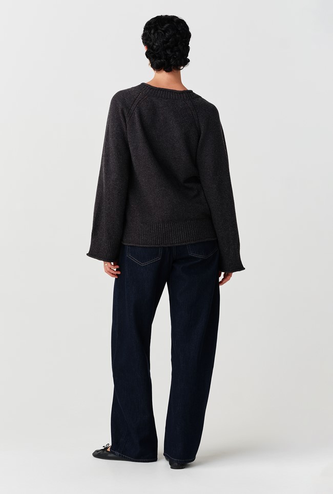 Darcy V-Neck Rolled Hem Knitted Cardigan