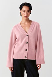 Darcy V-Neck Rolled Hem Knitted Cardigan