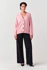 Darcy V-Neck Rolled Hem Knitted Cardigan
