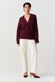 Darcy V-Neck Rolled Hem Knitted Cardigan