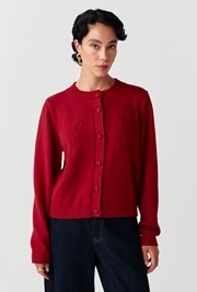 Sandra Embroidered Round Neck Knitted Cardigan