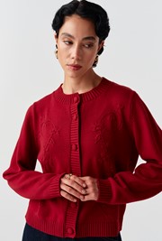 Sandra Embroidered Round Neck Knitted Cardigan