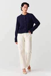 Sandra Embroidered Round Neck Knitted Cardigan