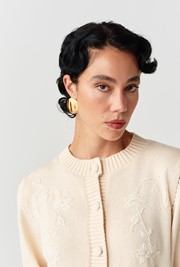 Sandra Embroidered Round Neck Knitted Cardigan