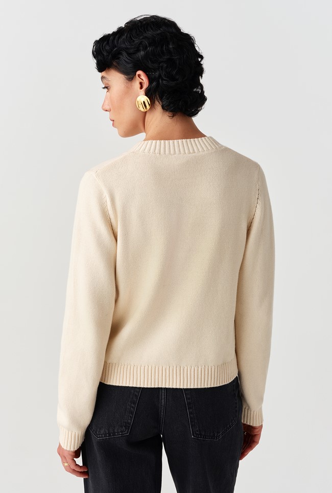 Sandra Embroidered Round Neck Knitted Cardigan