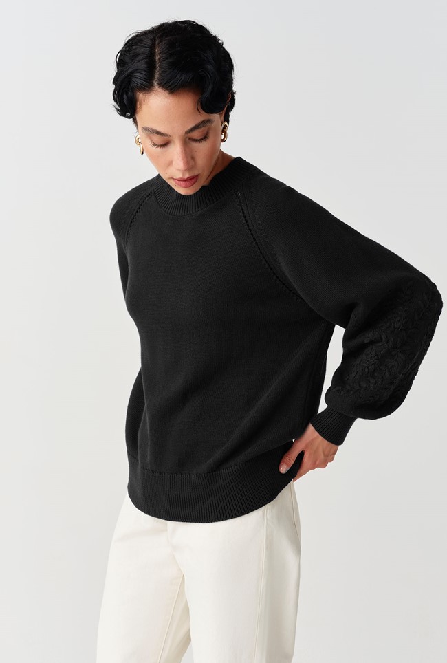 Olivia Embroidered Round Neck Knitted Jumper