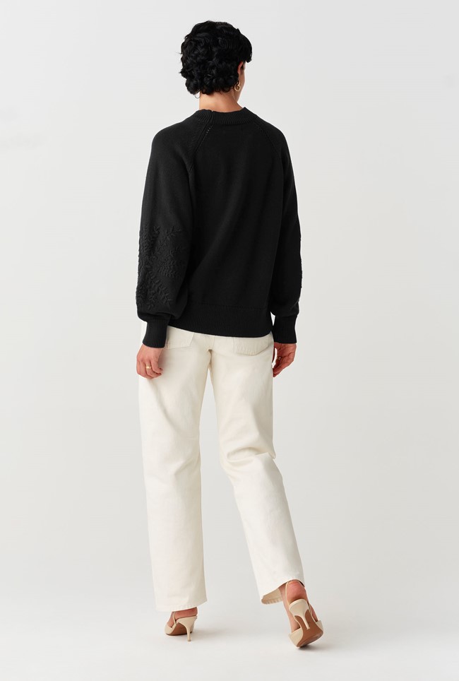 Olivia Embroidered Round Neck Knitted Jumper