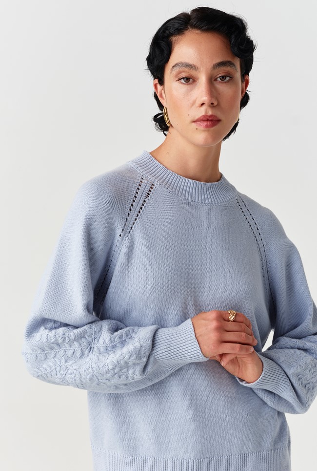 Olivia Embroidered Round Neck Knitted Jumper