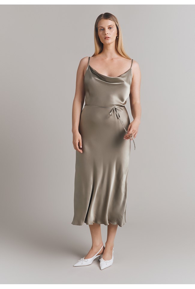 Alice Satin Midi Slip Dress