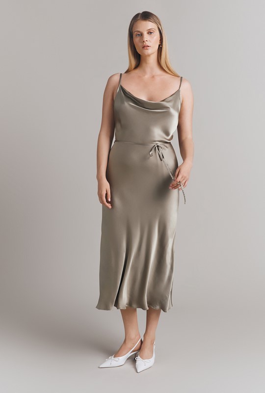 Alice Satin Midi Slip Dress