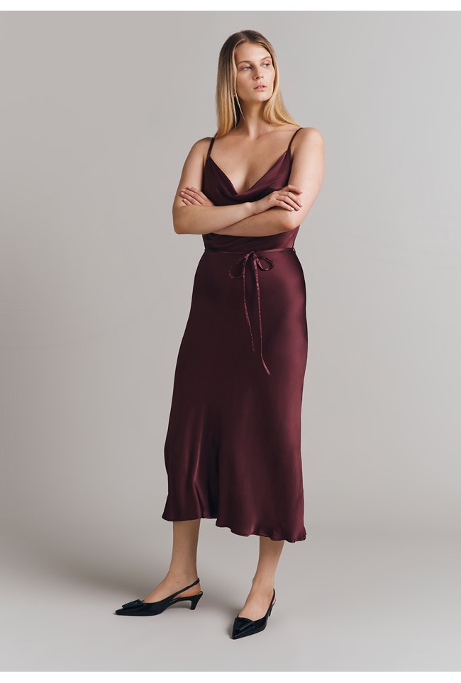 Alice Satin Midi Slip Dress