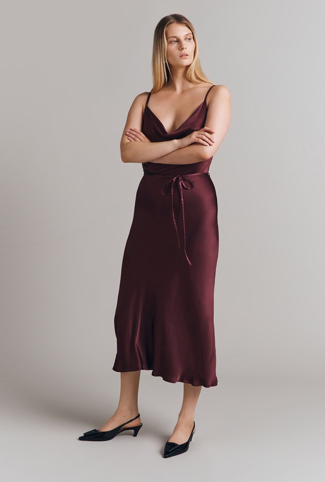 Alice Satin Midi Slip Dress