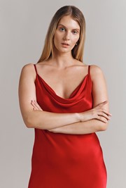 Ruby Satin Midi Slip Dress