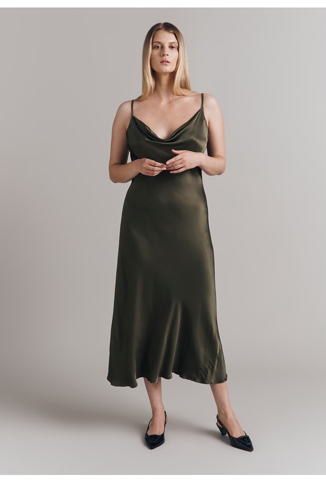 Ruby Satin Midi Slip Dress