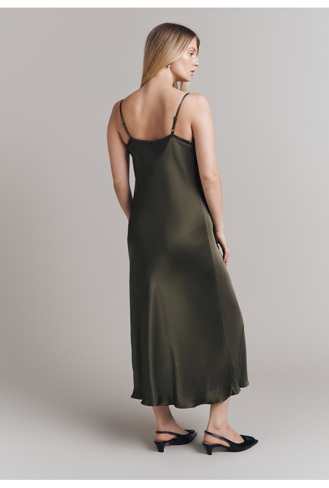 Ruby Satin Midi Slip Dress