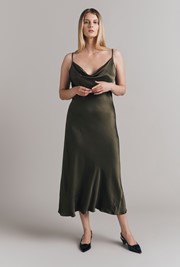 Ruby Satin Midi Slip Dress