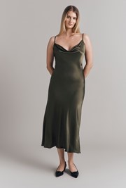 Ruby Satin Midi Slip Dress