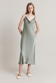 Ruby Satin Midi Slip Dress