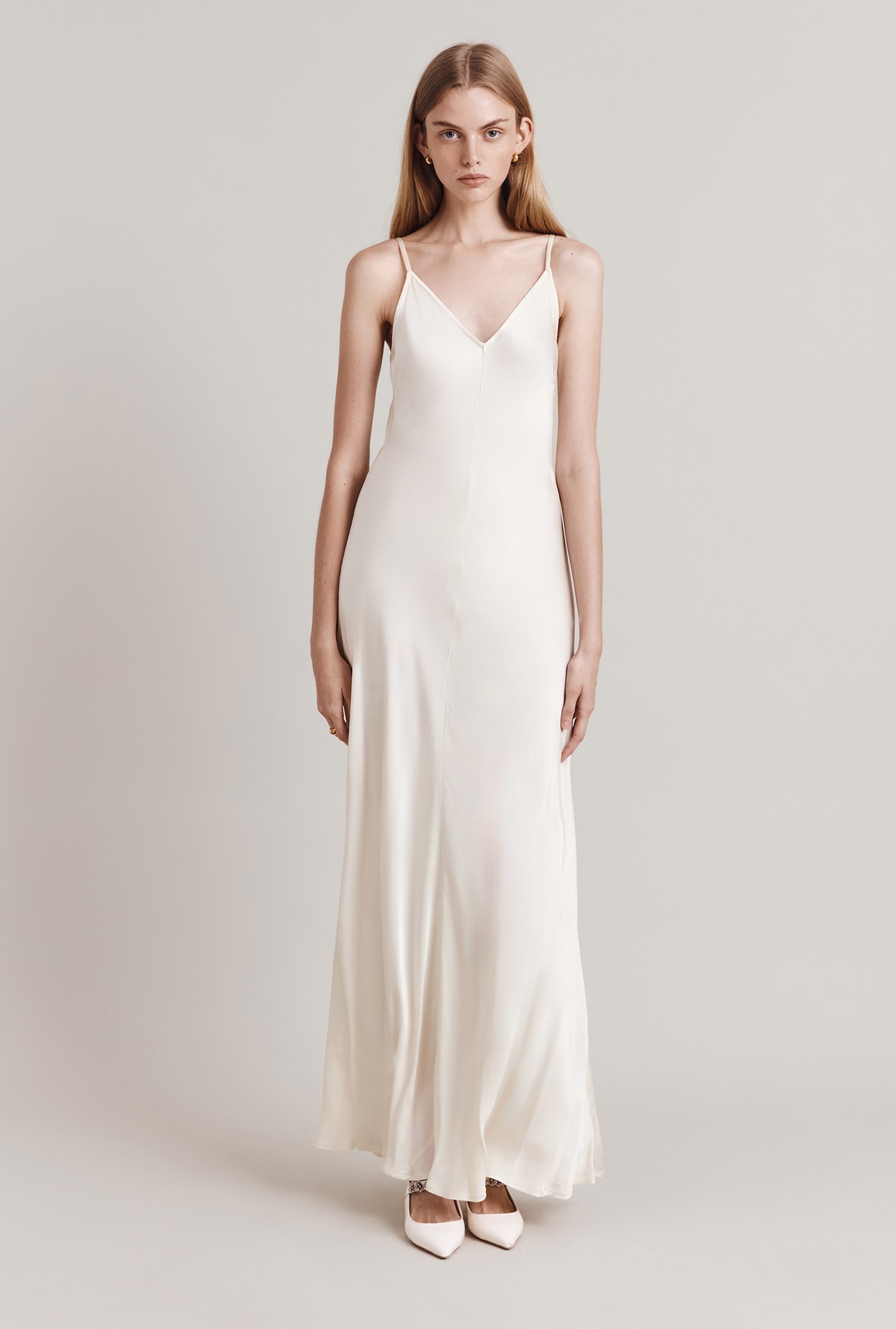 Silk maxi slip dress on sale