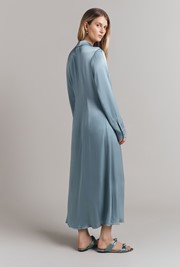 Thea Satin Maxi Shirt Dress