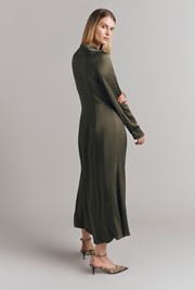 Thea Satin Maxi Shirt Dress