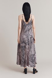 Florrie Zebra Satin Maxi Slip Dress