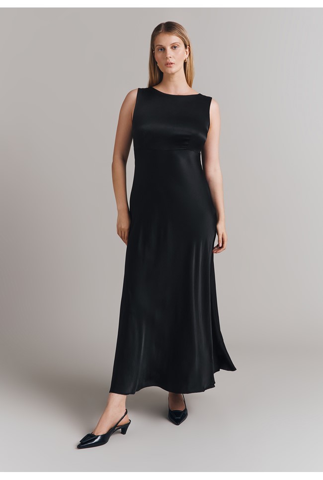 Aurelie Satin Midi Dress