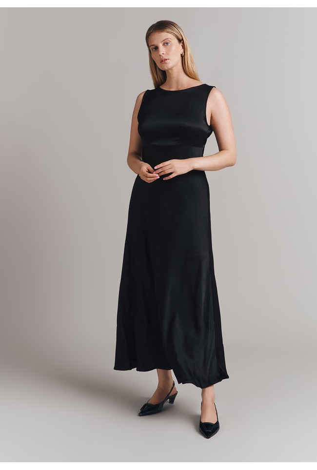 Aurelie Satin Midi Dress