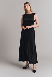 Aurelie Satin Midi Dress