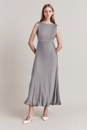 Aurelie Satin Midi Dress