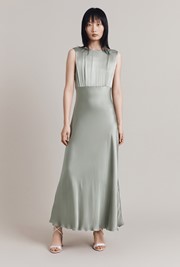 Aurelie Satin Midi Dress