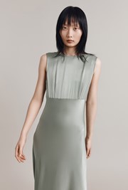 Aurelie Satin Midi Dress