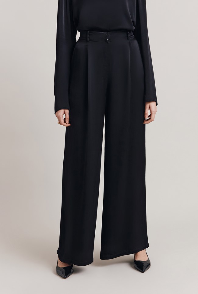 Nancy Satin Wide Leg Trousers