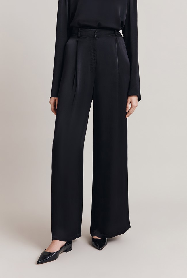 Nancy Satin Wide Leg Trousers