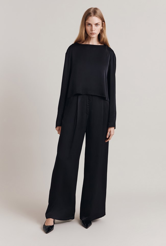 Nancy Satin Wide Leg Trousers