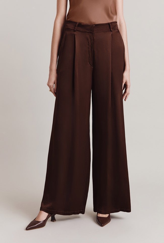 Nancy Satin Wide Leg Trousers