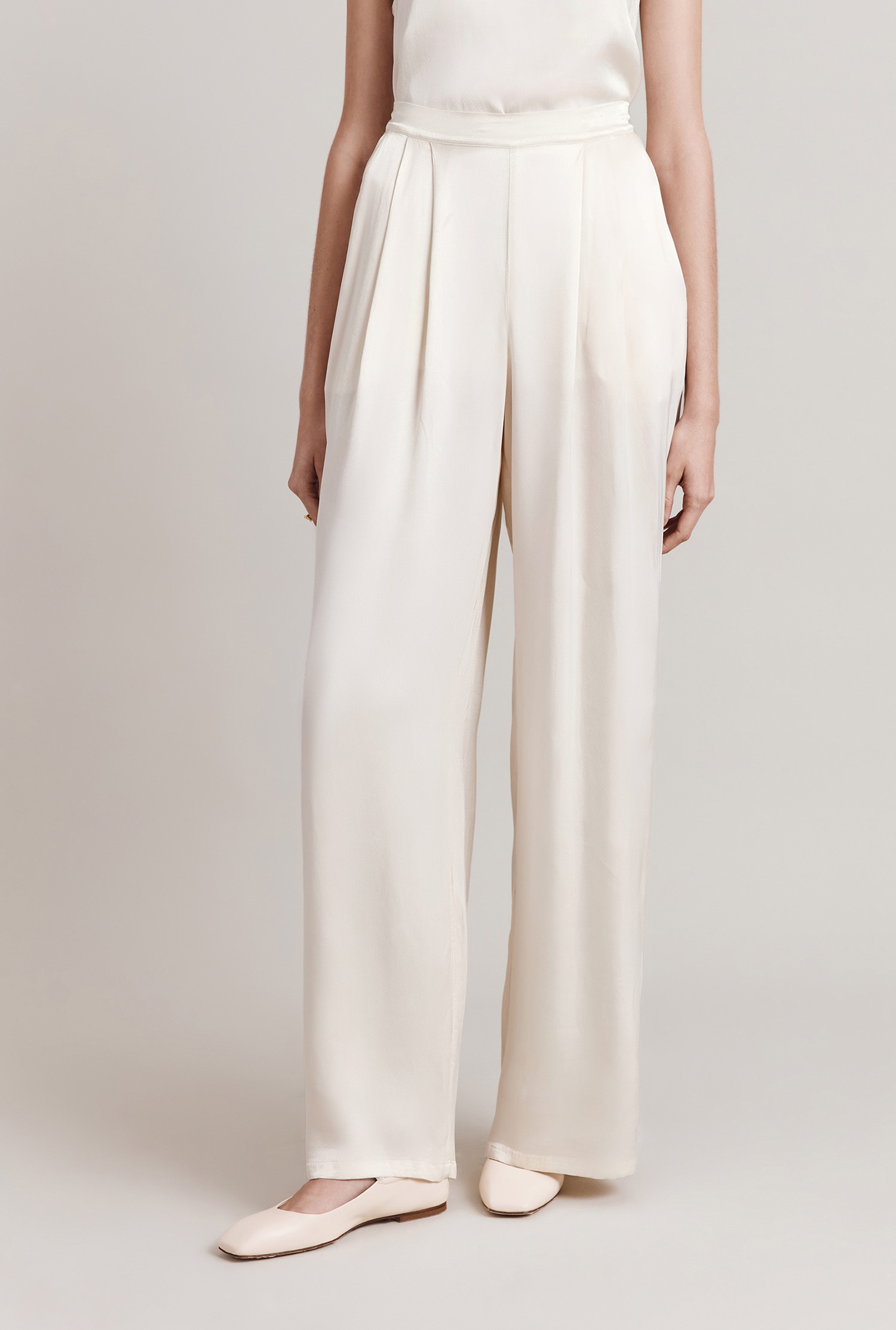 Celine Satin Wide Leg Trouser | Ghost London