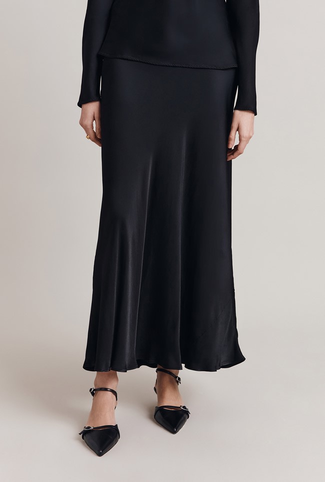 Jannae Satin Maxi Slip Skirt