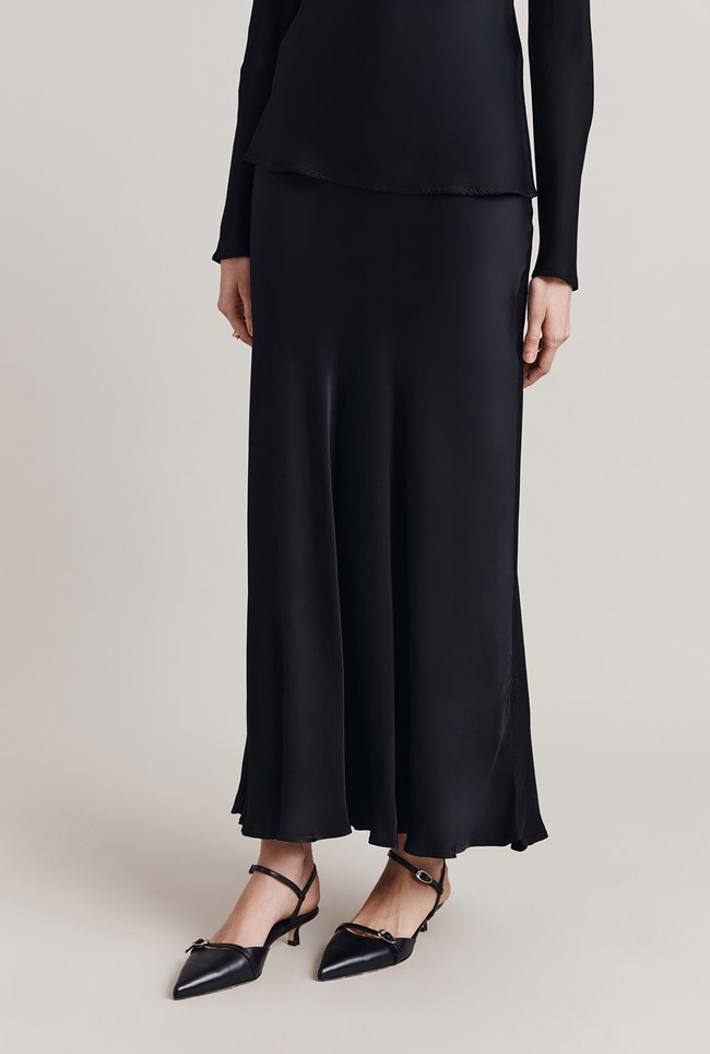 Jannae Satin Maxi Slip Skirt