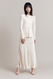 Jannae Satin Maxi Slip Skirt