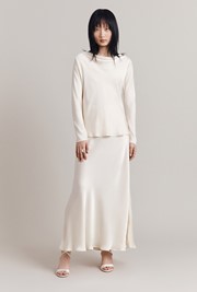 Jannae Satin Maxi Slip Skirt