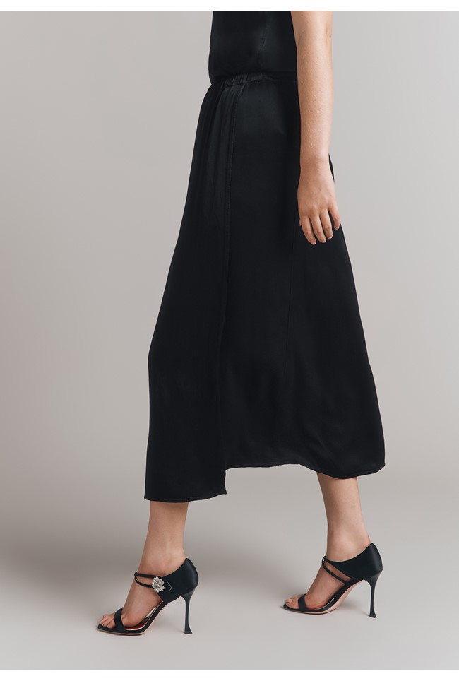 Aleya Satin Midi Slip Skirt