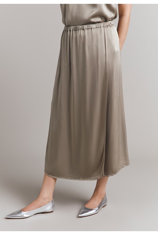 Aleya Satin Midi Slip Skirt