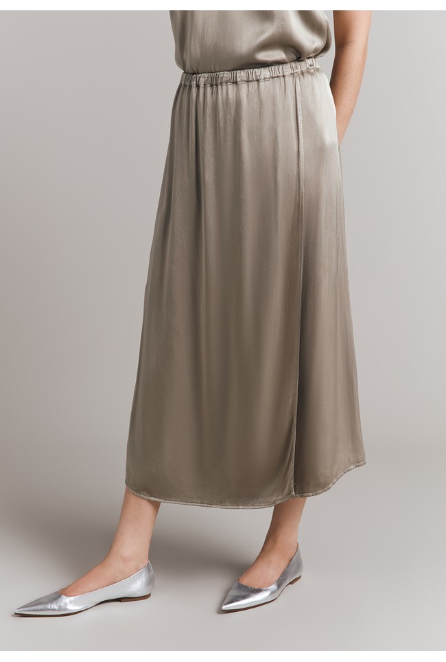 Aleya Satin Midi Slip Skirt