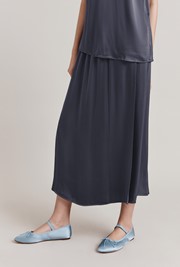 Aleya Satin Midi Slip Skirt