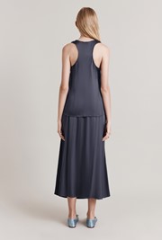 Aleya Satin Midi Slip Skirt