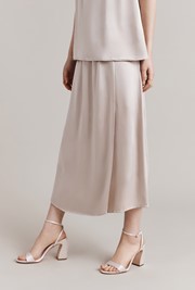 Aleya Satin Midi Slip Skirt