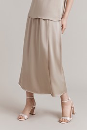 Aleya Satin Midi Slip Skirt