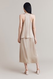 Aleya Satin Midi Slip Skirt