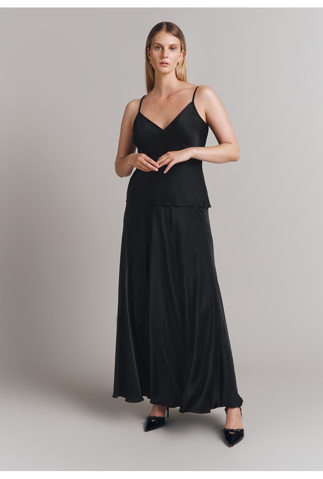 Diana Satin Midi Slip Skirt